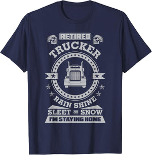 Retired Trucker shirts Funny Truck driver clothing T-Shirt - T-Shirt | Navy