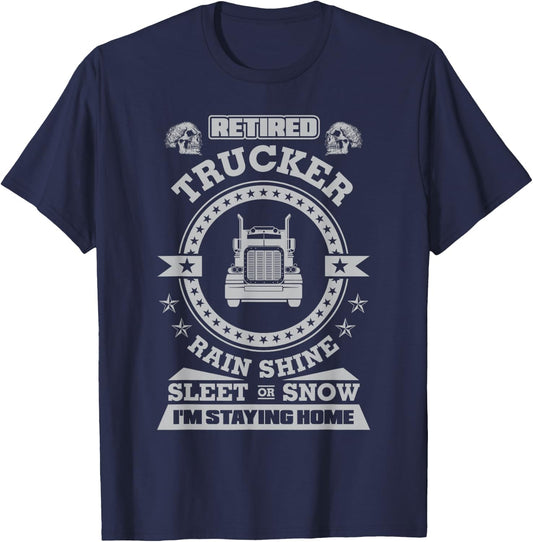 Retired Trucker shirts Funny Truck driver clothing T-Shirt - T-Shirt | Navy