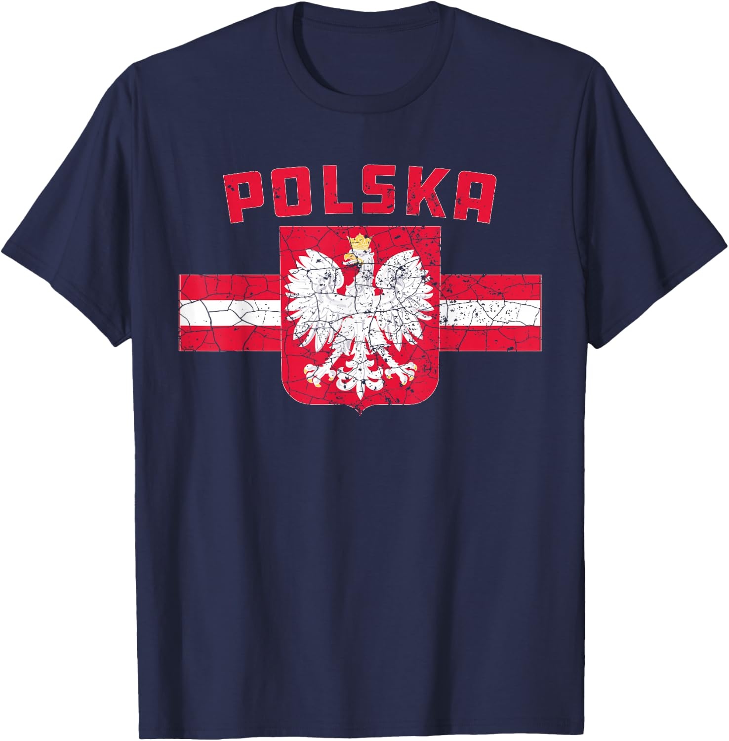Polnisches polnisches Erbe Orzel Bialy White Eagle Poland Flag - Men's Black Short Sleeve Classic Fit - Small T-Shirt - T-Shirt | Navy
