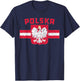 Polnisches polnisches Erbe Orzel Bialy White Eagle Poland Flag - Men's Black Short Sleeve Classic Fit - Small T-Shirt - T-Shirt | Navy
