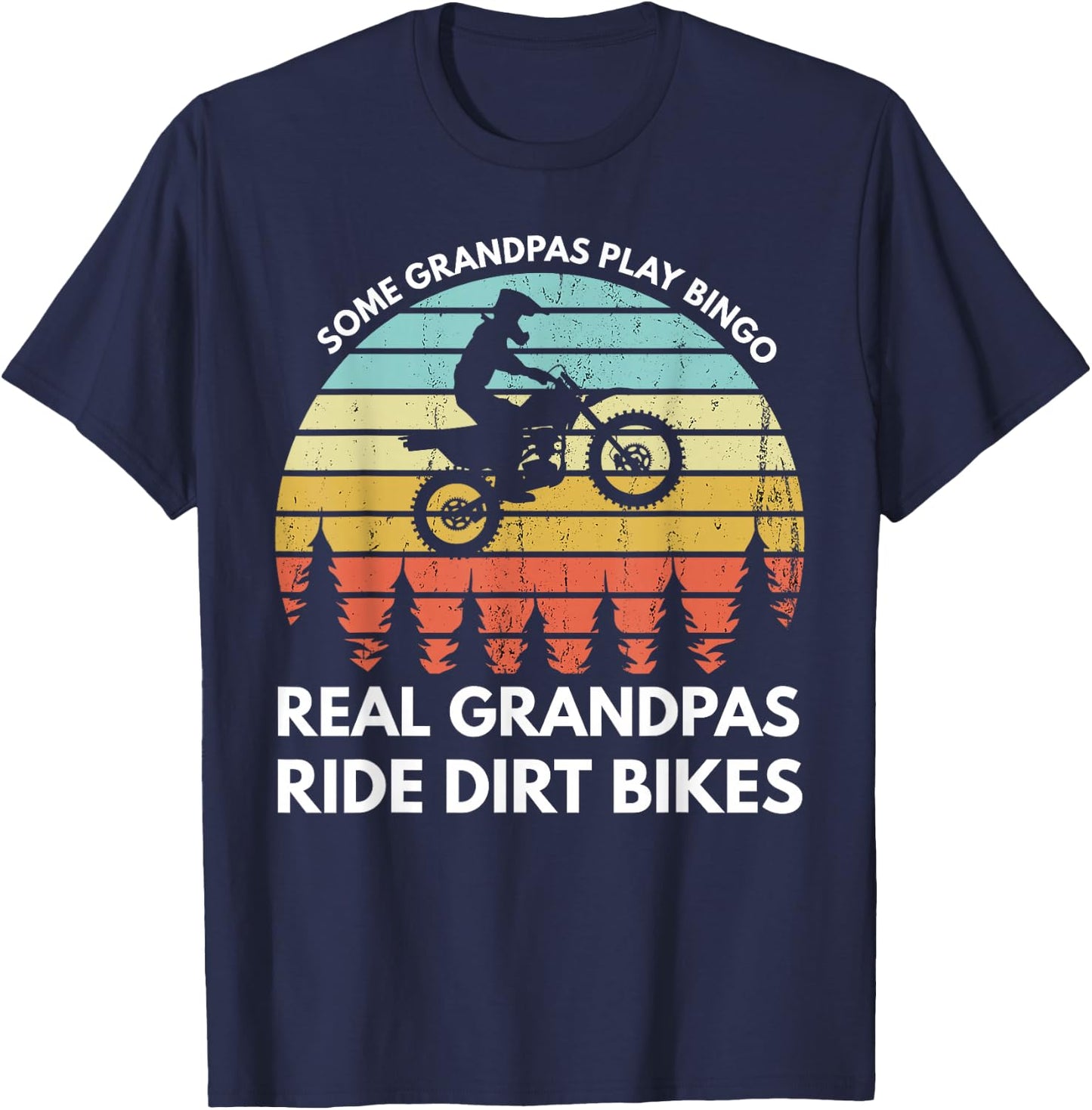 Funny Grandpa Motocross Dirt Bike Rider Motocross Braaap T-Shirt - T-Shirt | Navy