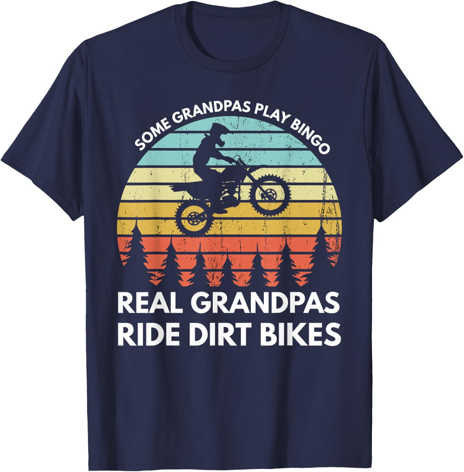 Funny Grandpa Motocross Dirt Bike Rider Motocross Braaap T-Shirt - T-Shirt | Navy