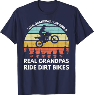 Funny Grandpa Motocross Dirt Bike Rider Motocross Braaap T-Shirt - T-Shirt | Navy
