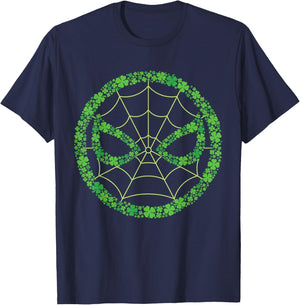 NEW Marvel Spider-Man St. Patrick's Day Green Clover Logo T-Shirt - T-Shirt | Navy