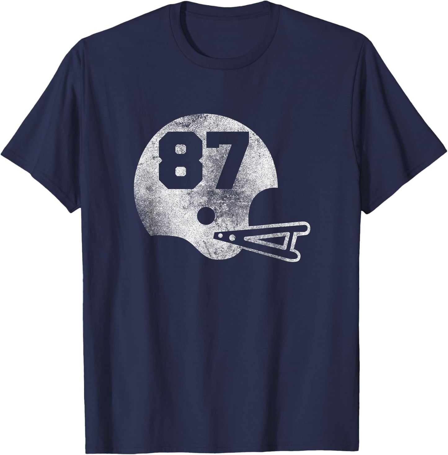 Vintage Football Jersey Number 87 Player Number T-Shirt - T-Shirt | Navy