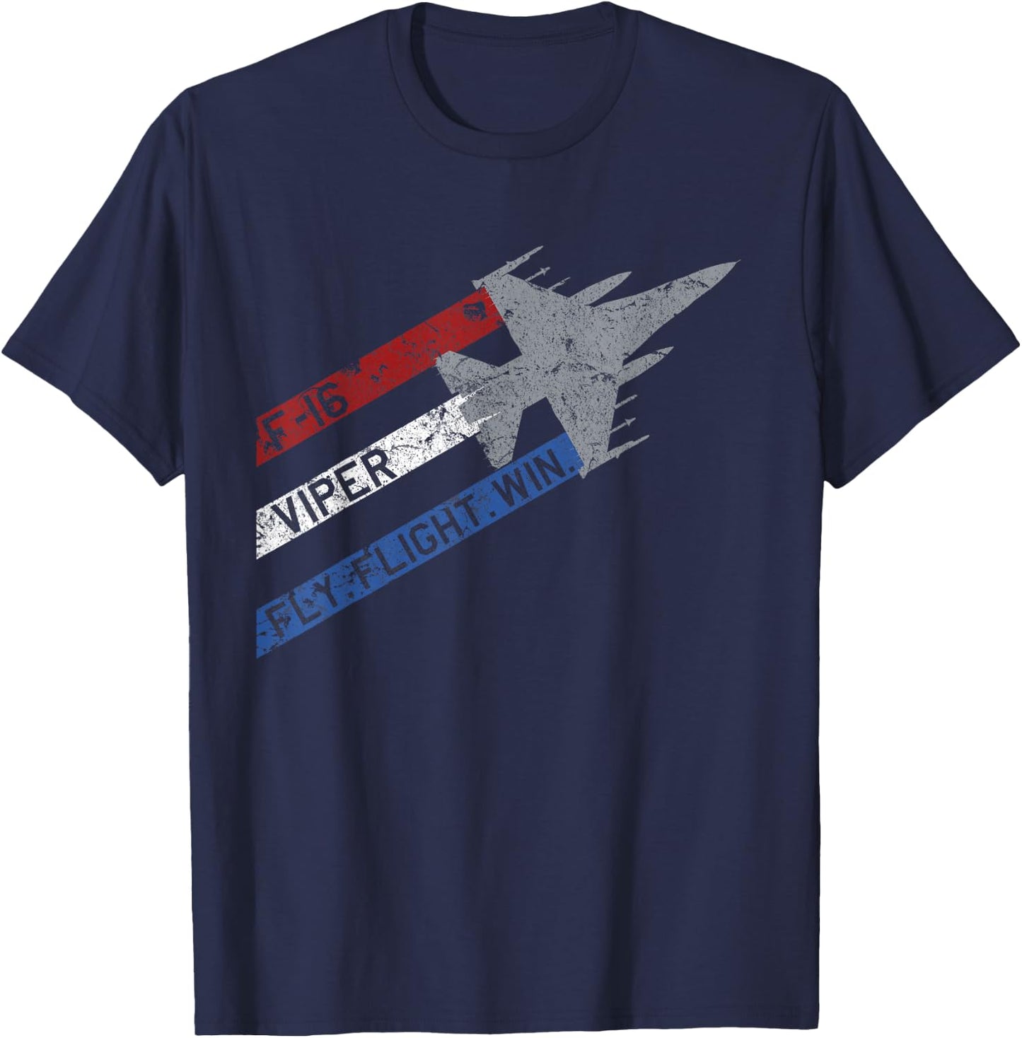 F-16 "Viper" Jet Fighter Airplane Fly Fight Win T-Shirt - T-Shirt | Navy