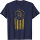 Gadsden Flag Snake - Betsy Ross Flag, 13 Colonies Vintage T-Shirt - T-Shirt | Navy