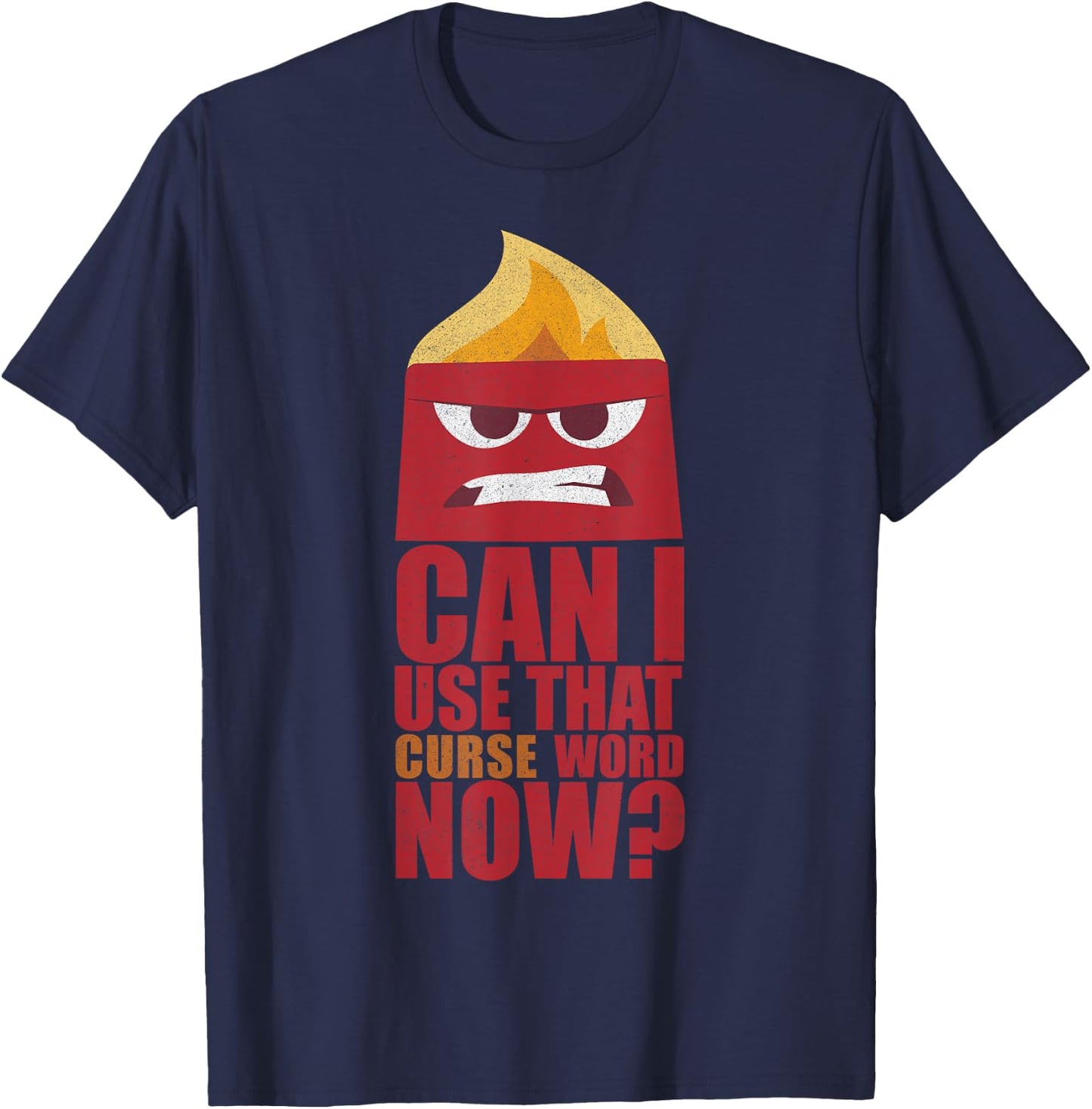 Disney Pixar Inside Out Anger Can I Use That Curse Word Now? T-Shirt - T-Shirt | Navy