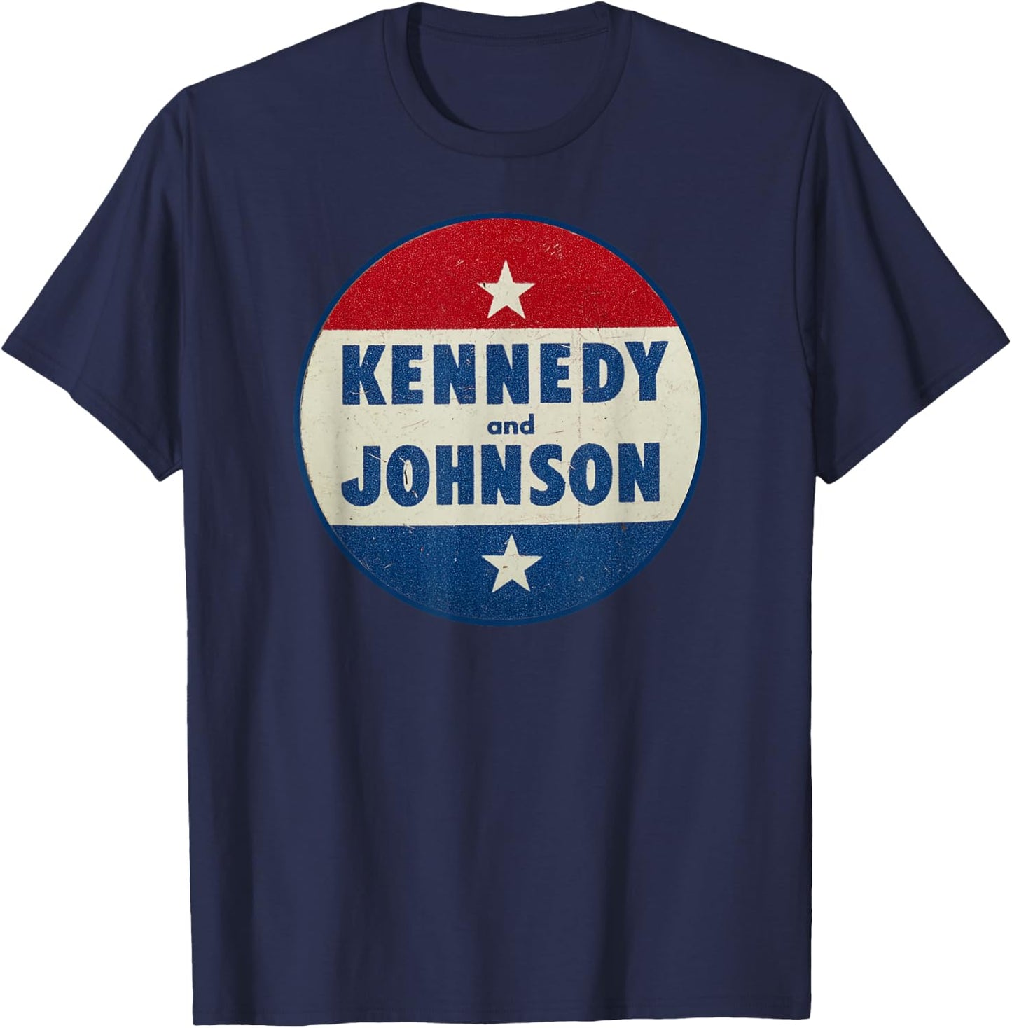 Utopia Sport Kennedy Shop Kennedy and Johnson Pin 1960 Retro T-Shirt - T-Shirt | Navy