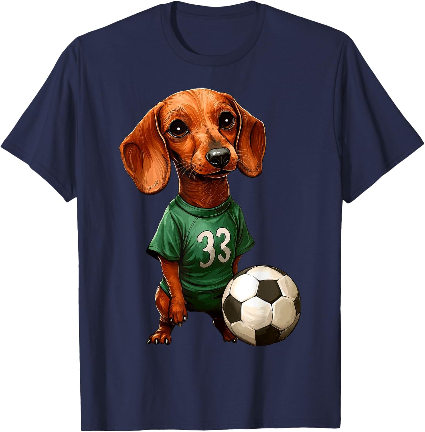 Soccer player Dachshund T-Shirt - T-Shirt | Navy