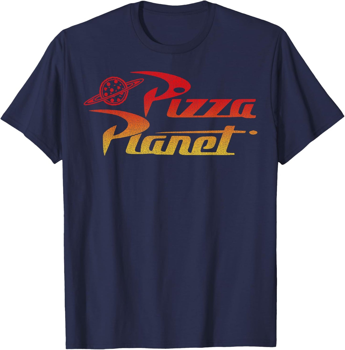 Disney Pixar Toy Story Pizza Planet Gradient Logo T-Shirt - T-Shirt | Navy