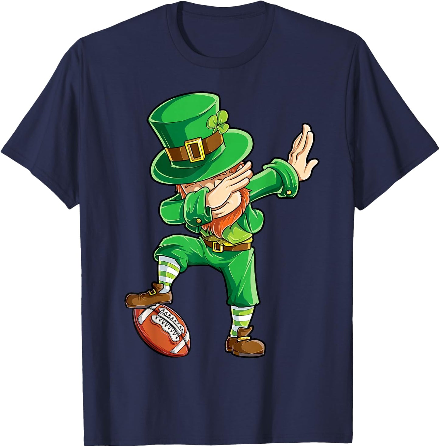 Dabbing Leprechaun Football St Patricks Day Boys Men Sports T-Shirt - T-Shirt | Navy