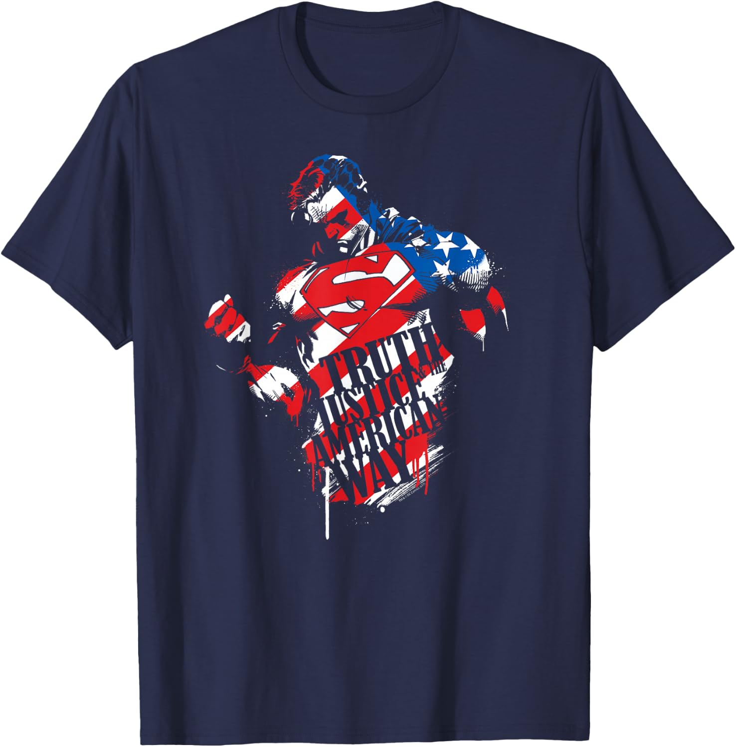 Superman The American Way Quote T Shirt T-Shirt - T-Shirt | Navy