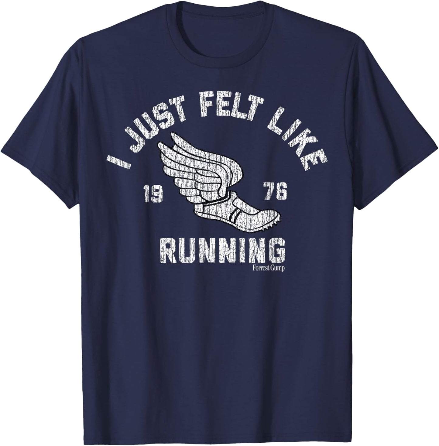 Forrest Gump I Just Felt Like Running 1976 Logo T-Shirt - T-Shirt | Navy