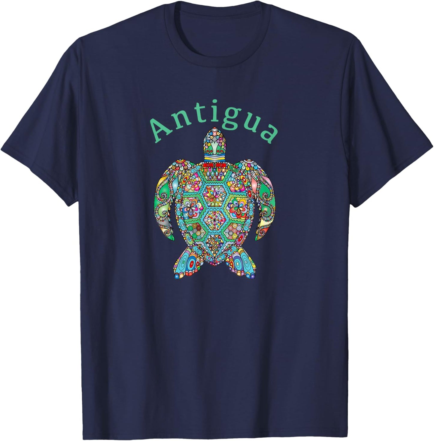 Antigua Tribal Turtle T-Shirt - T-Shirt | Navy