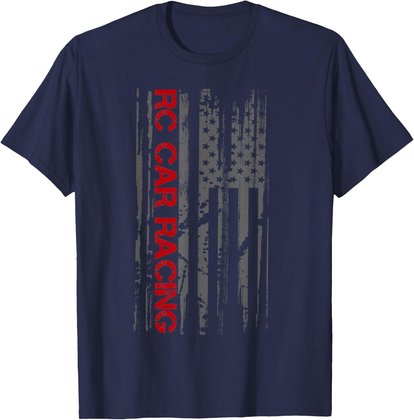 RC Racing American Flag Remote Radio Controlled RC Car T-Shirt - T-Shirt | Navy