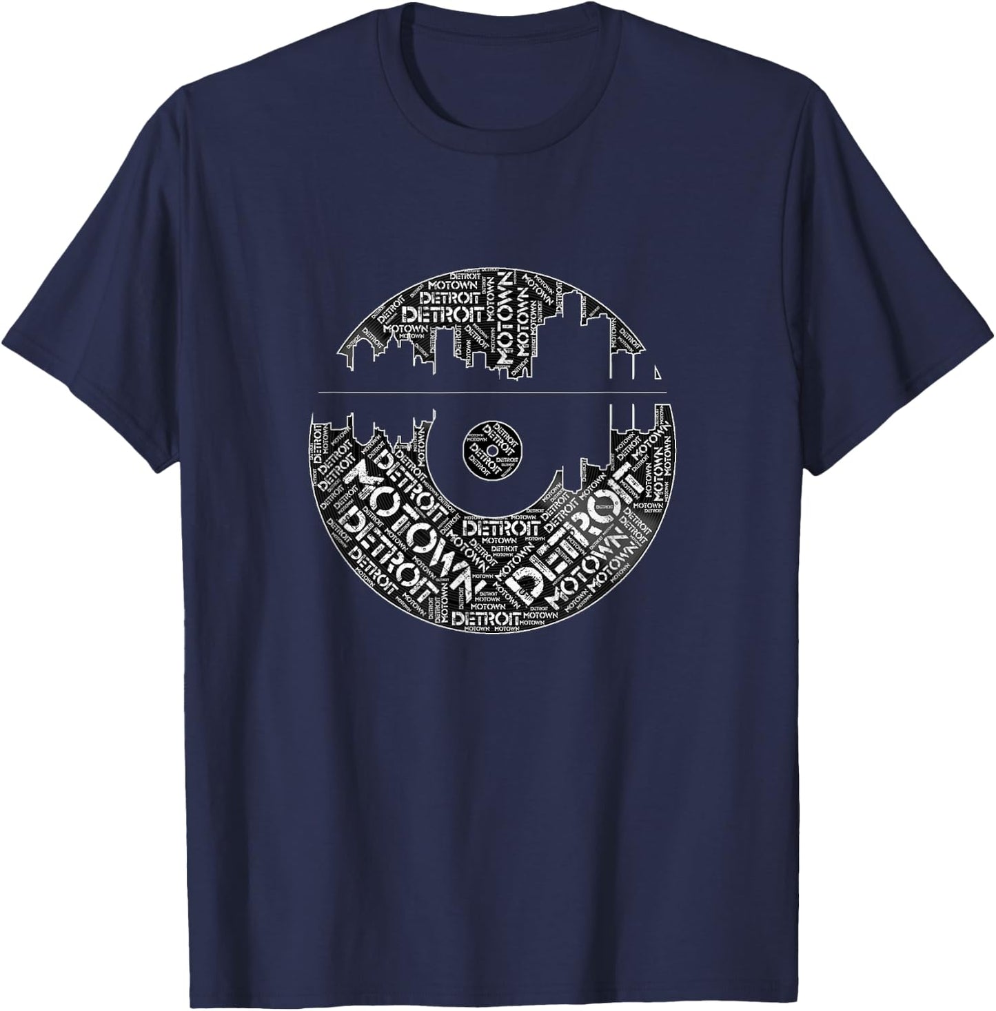 Detroit skyline record T shirt, Motown record T-Shirt - T-Shirt | Navy