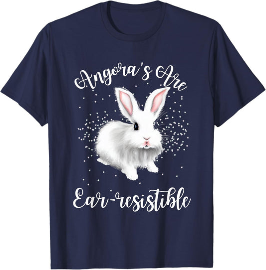 Angora Bunny Rabbit Funny Rabbit Ear-resistible T-Shirt - T-Shirt | Navy