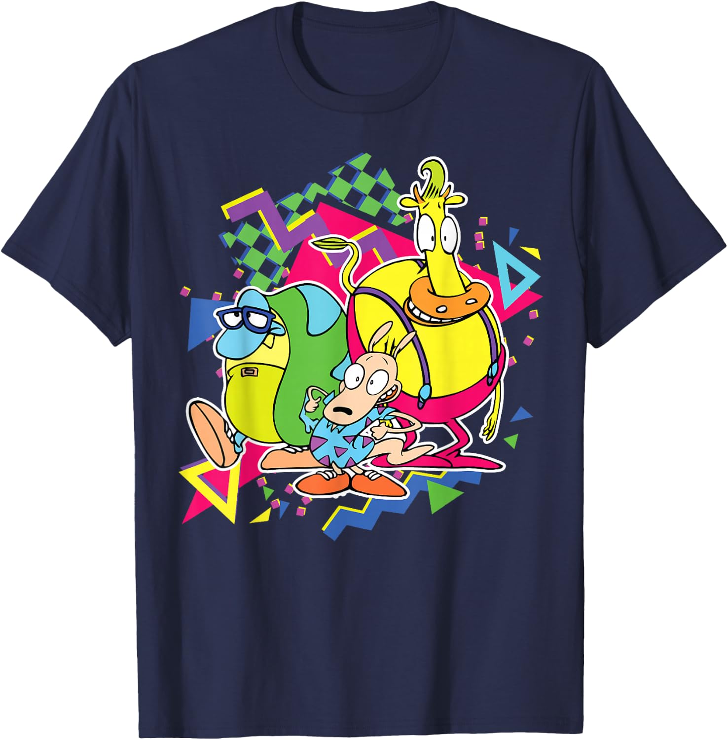 Nickelodeon Rocko's Modern Life 90's Group T-Shirt - T-Shirt | Navy