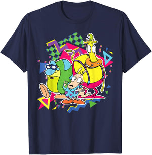Nickelodeon Rocko's Modern Life 90's Group T-Shirt - T-Shirt | Navy