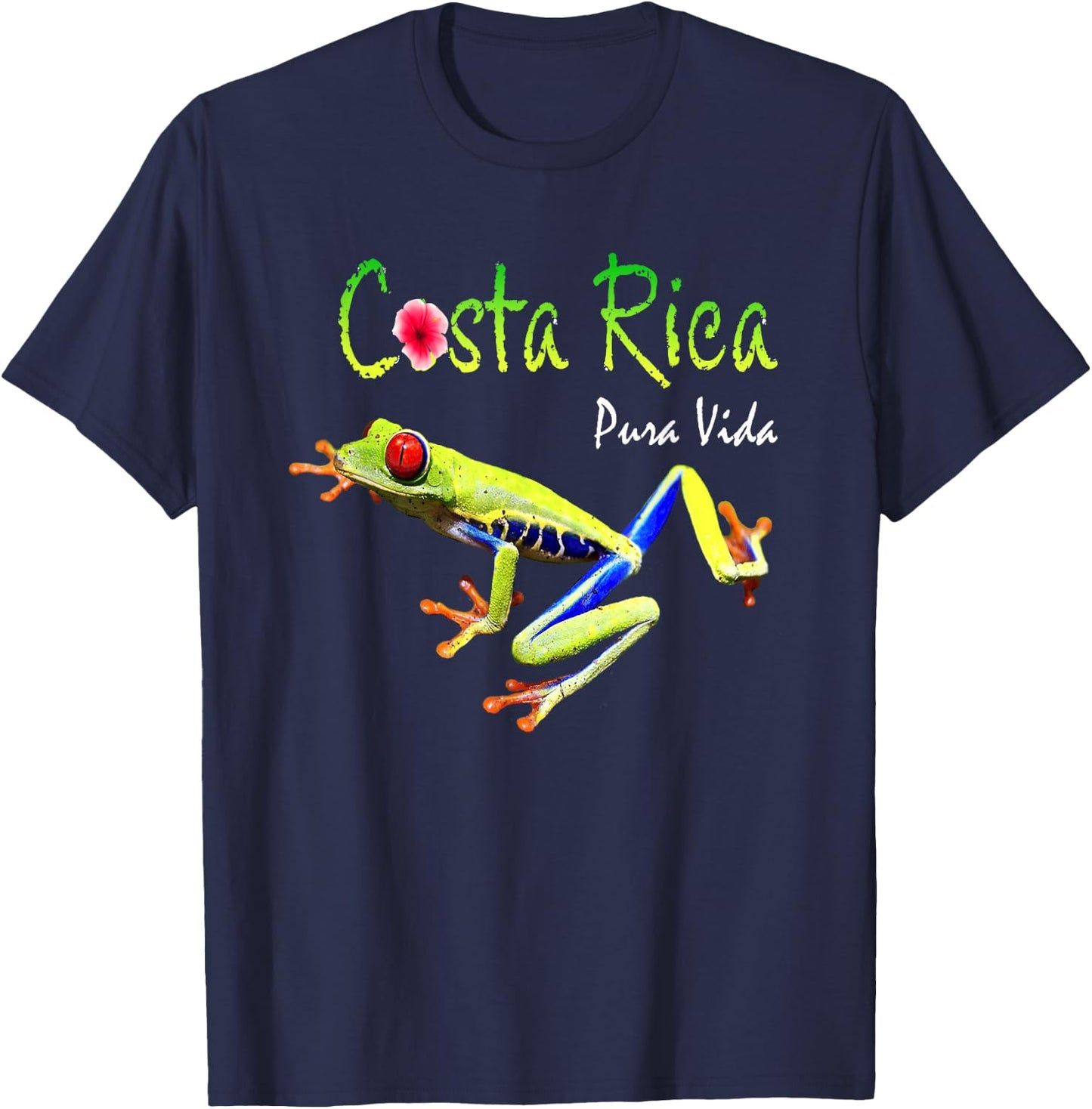 Costa Rica Pura Vida Travel Souvenir Vacation Frog Nature Small T-Shirt - T-Shirt | Navy