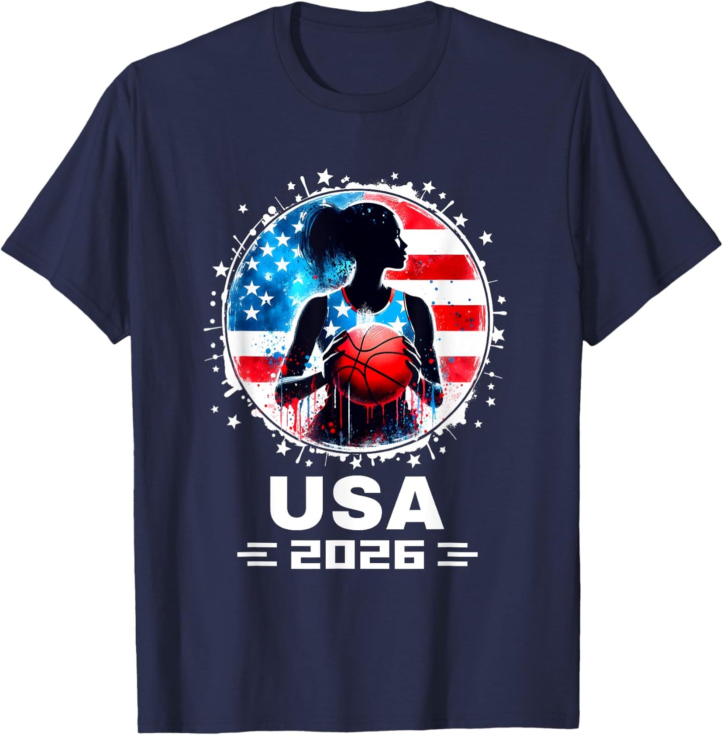 Women Basketball Team 2026 Basketball 2026 USA Team 2026 T-Shirt - T-Shirt | Navy