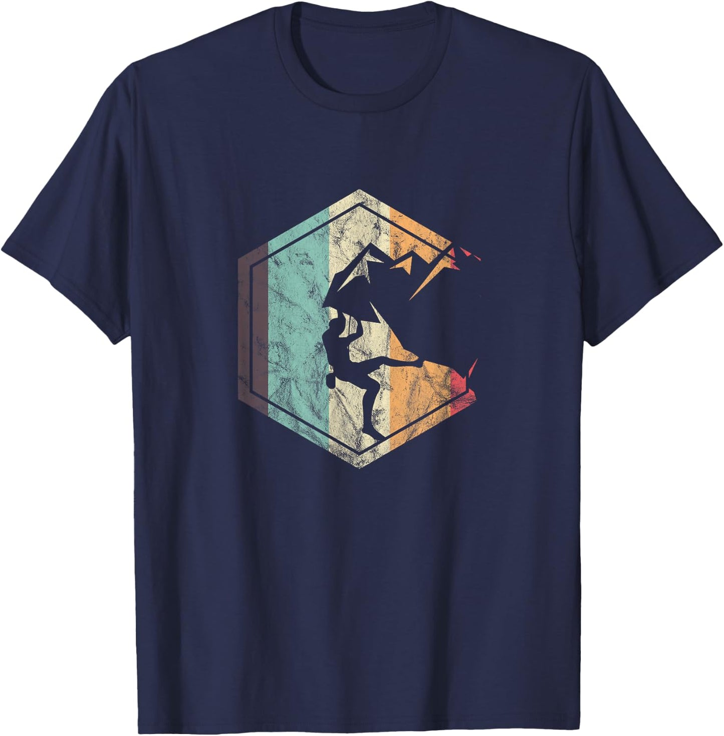 Climbing Mountaineering Climber Athletes Mountain Rock Gift T-Shirt - T-Shirt | Navy