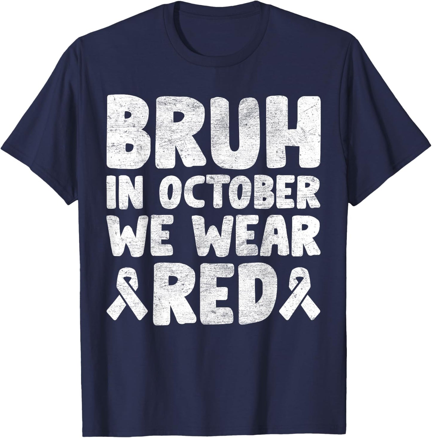 Red Ribbon Week Shirt for Kids Boys Bruh In October Wear Red T-Shirt - T-Shirt | Navy