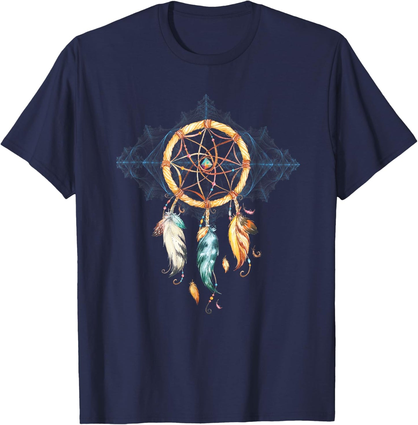DREAM CATCHER VORTEX T SHIRT Shamanism Spiritual Meditation T-Shirt - T-Shirt | Navy