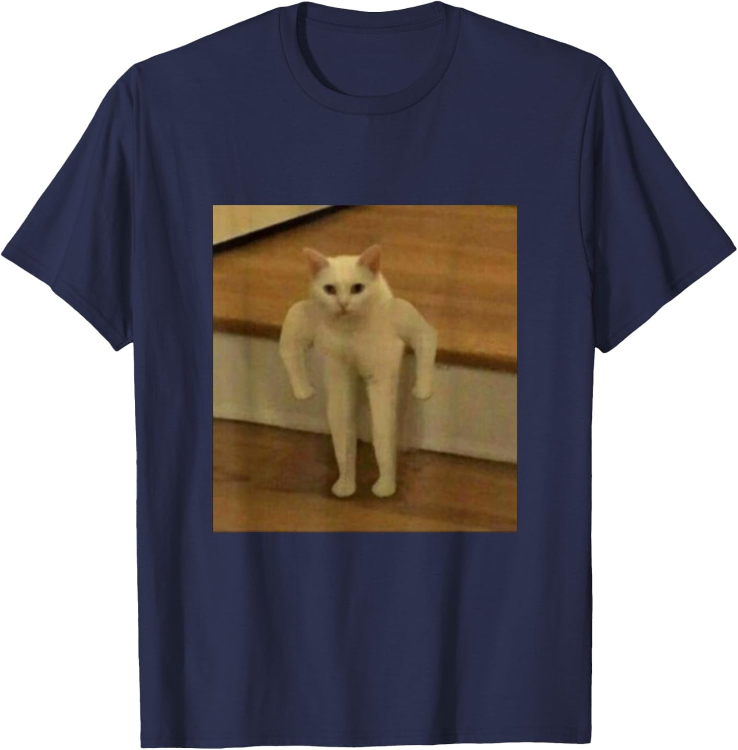 Buff Kitty Cat Cursed Long Dank Memes Kitty Internet Kitten T-Shirt - T-Shirt | Navy