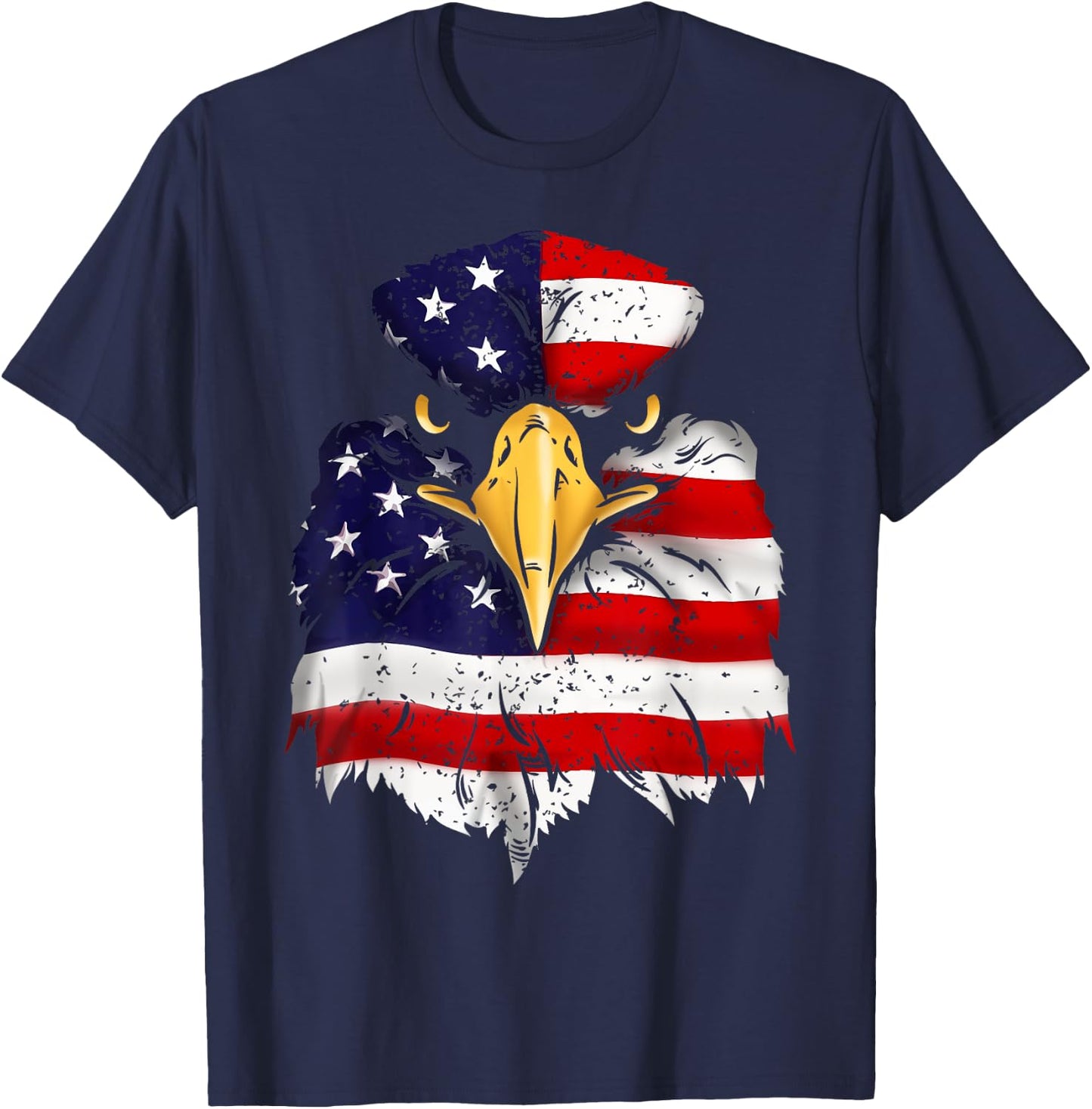 Bald Eagle 4th of July American Flag Patriotic Freedom USA T-Shirt - T-Shirt | Navy