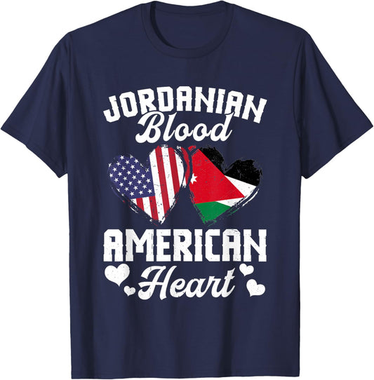 Jordanian Flag Uniform American Outfit US Flags Jordan T-Shirt - T-Shirt | Navy