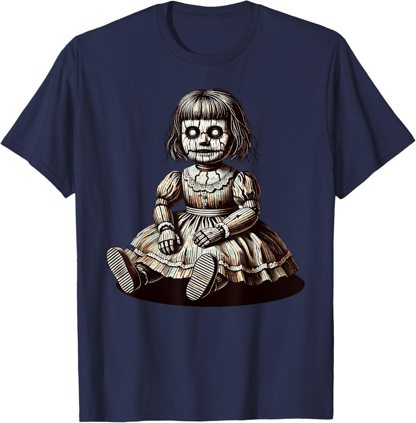 Horror Creepy Doll T-Shirt - T-Shirt | Navy