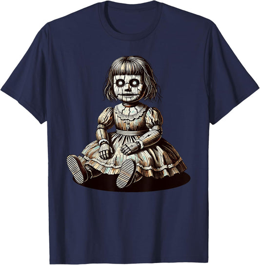 Horror Creepy Doll T-Shirt - T-Shirt | Navy