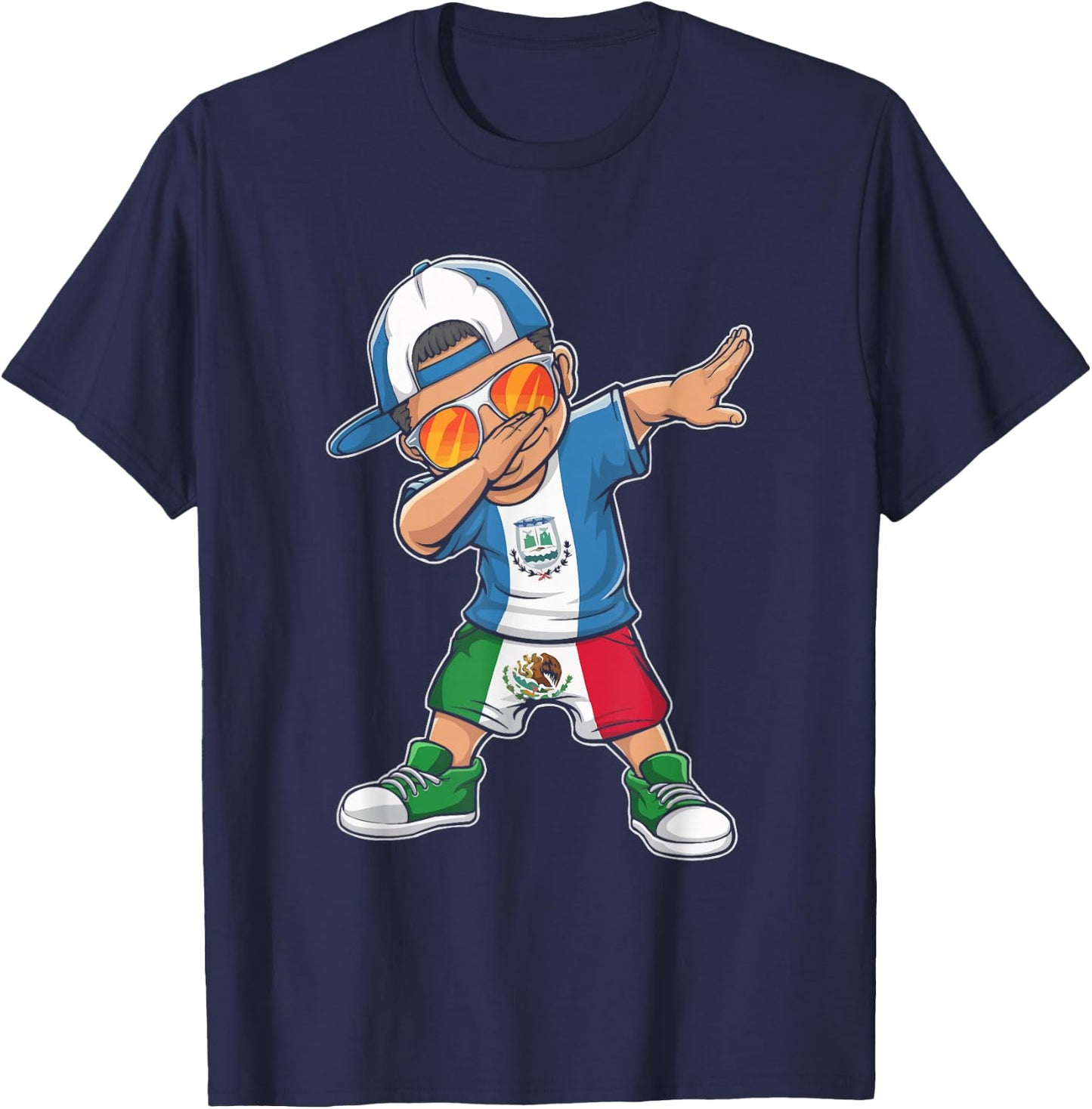Half Mexican Half Guatemalan Guatemala Flag Mexico T-Shirt - T-Shirt | Navy