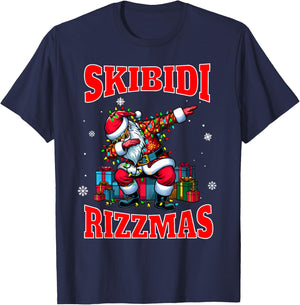 Skibidi Rizzmas Sigmas Funny Middle School Alpha Christmas T-Shirt - T-Shirt | Navy