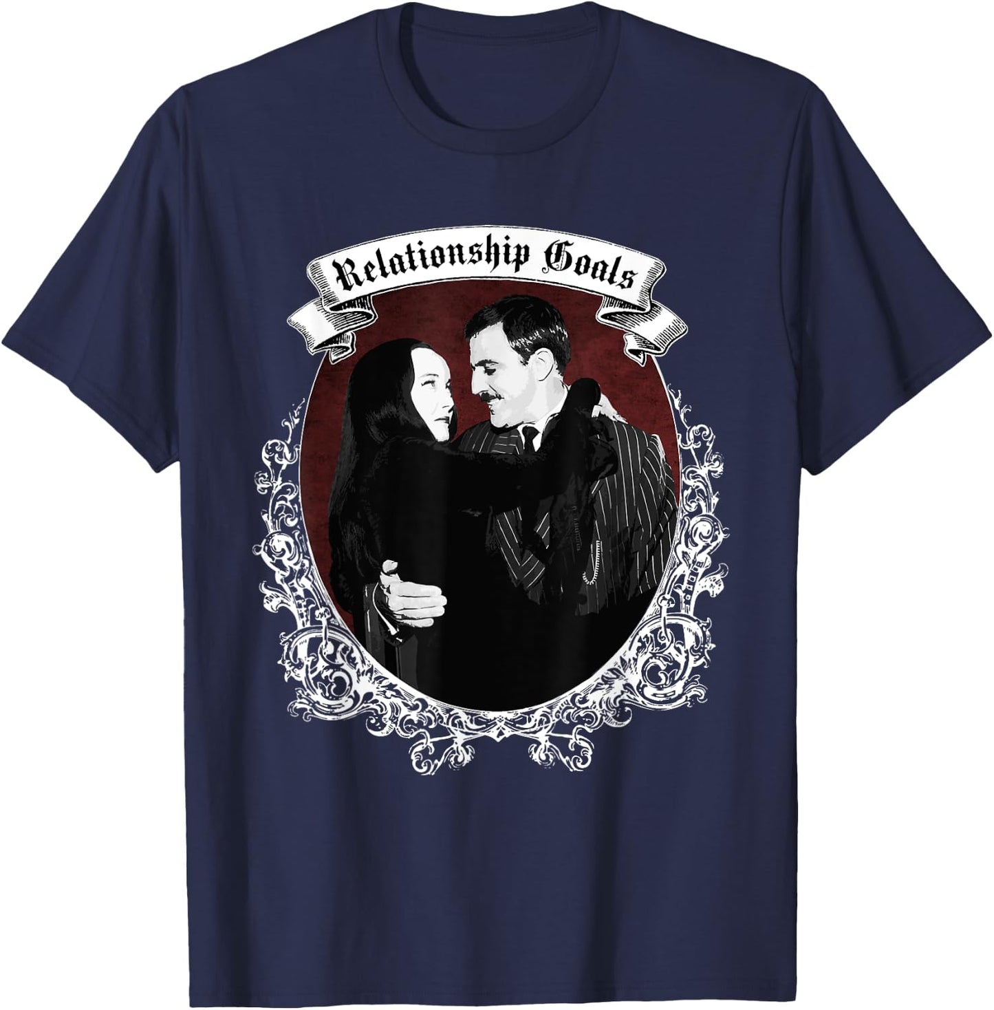Relationship Goals Gomez & Morticia Goth Halloween T-Shirt - T-Shirt | Navy