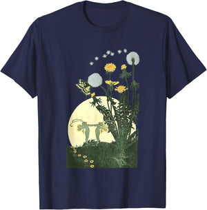 Enchanted Fairy Woodland Flower Garden Dance Moon T-Shirt - T-Shirt | Navy