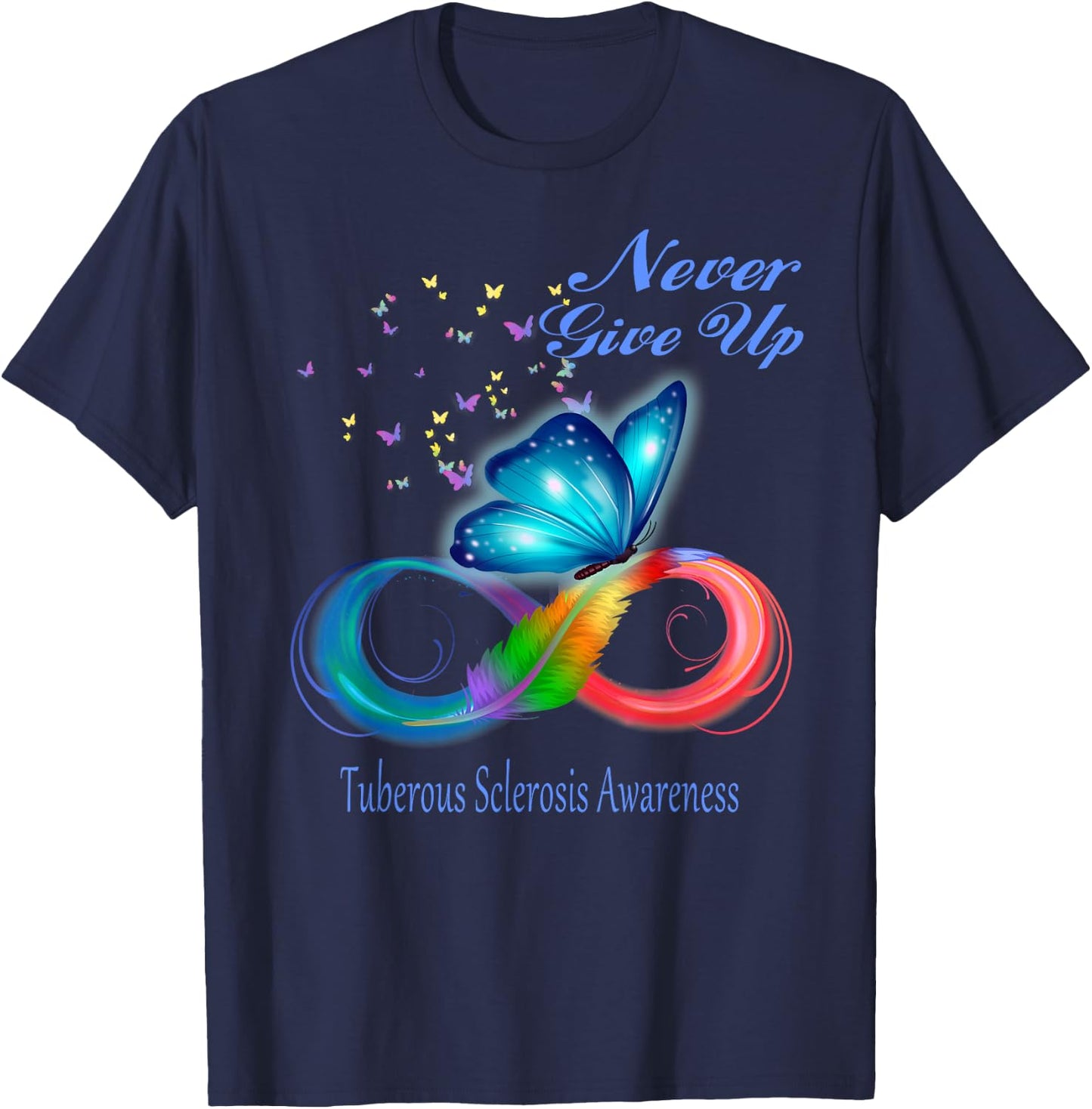 Butterfly Tuberous Sclerosis Awareness T-Shirt - T-Shirt | Navy
