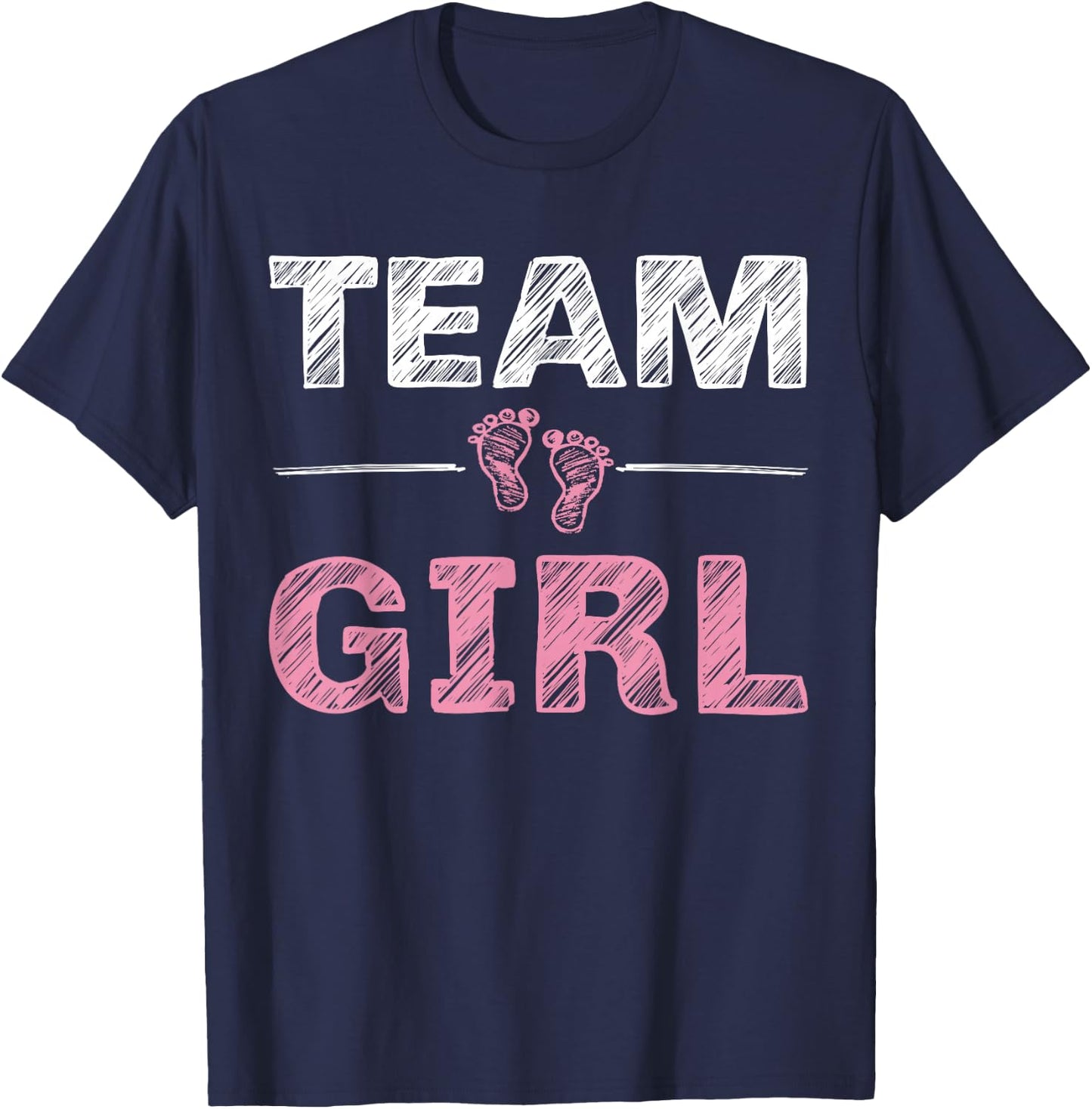 Team Girl Gender Reveal Party Gifts Soon To Be Baby Shower T-Shirt - T-Shirt | Navy