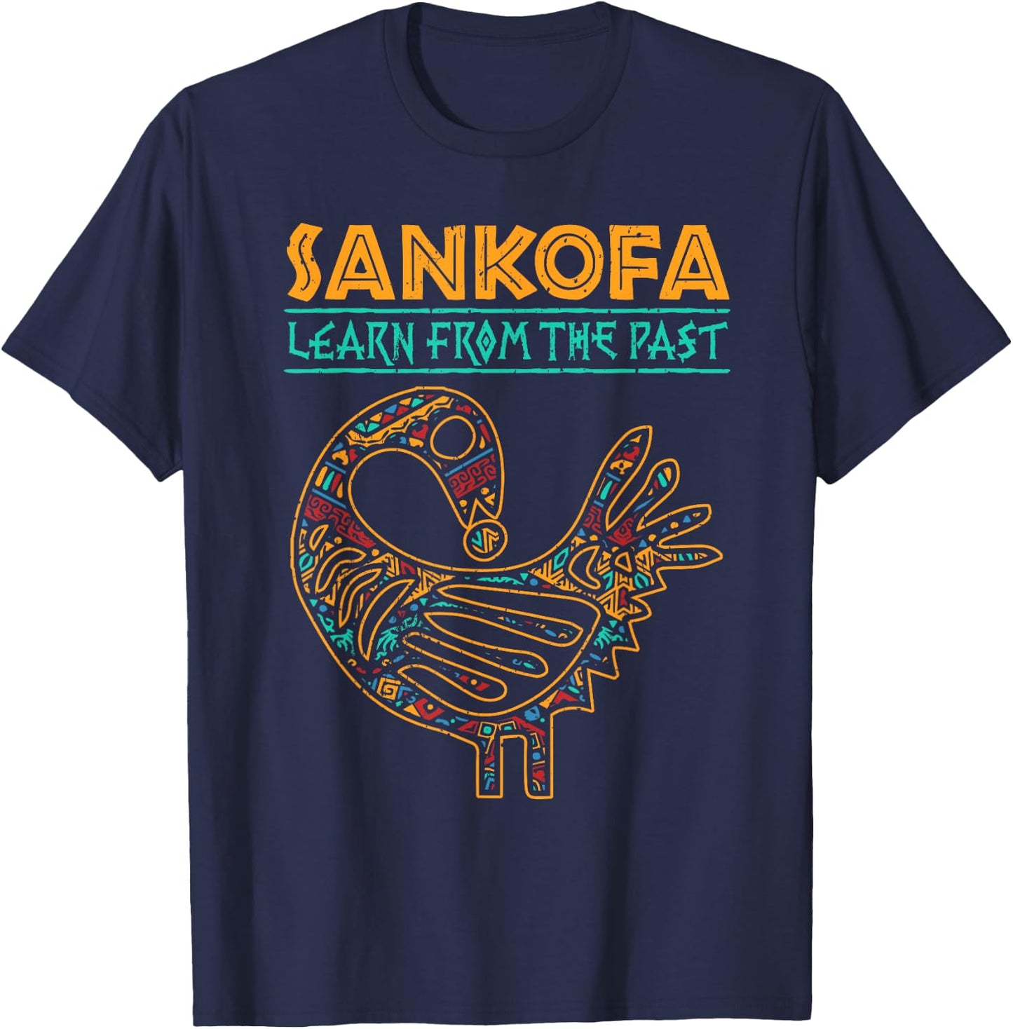 Black History Sankofa African Bird Juneteenth T-Shirt - T-Shirt | Navy