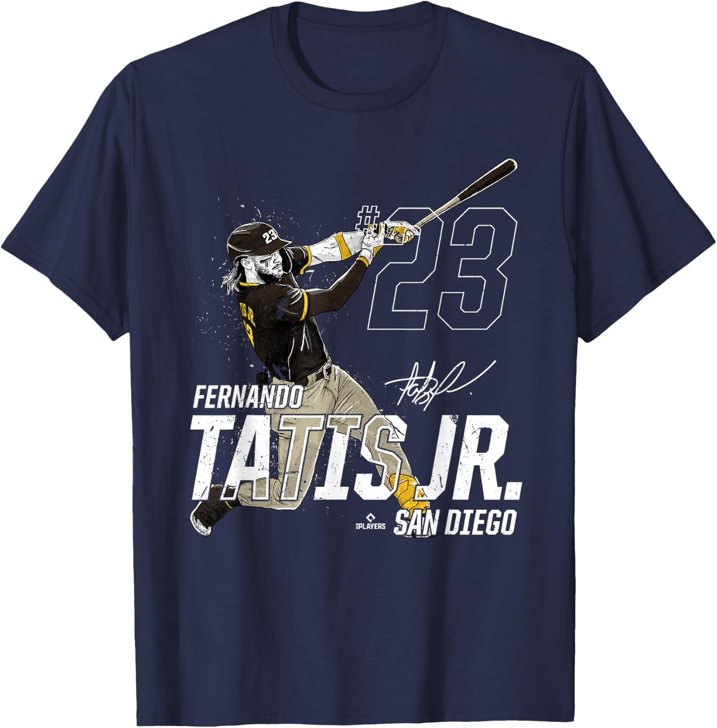 Dynamic Pose Fernando Tatis Jr San Diego Baseball MLBPA T-Shirt - T-Shirt | Navy