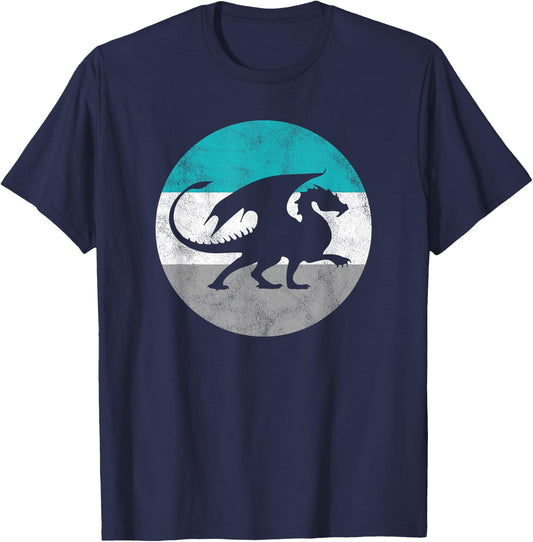 Dragon Gift Shirt Women Boys & Girls | Distressed T-Shirt - T-Shirt | Navy