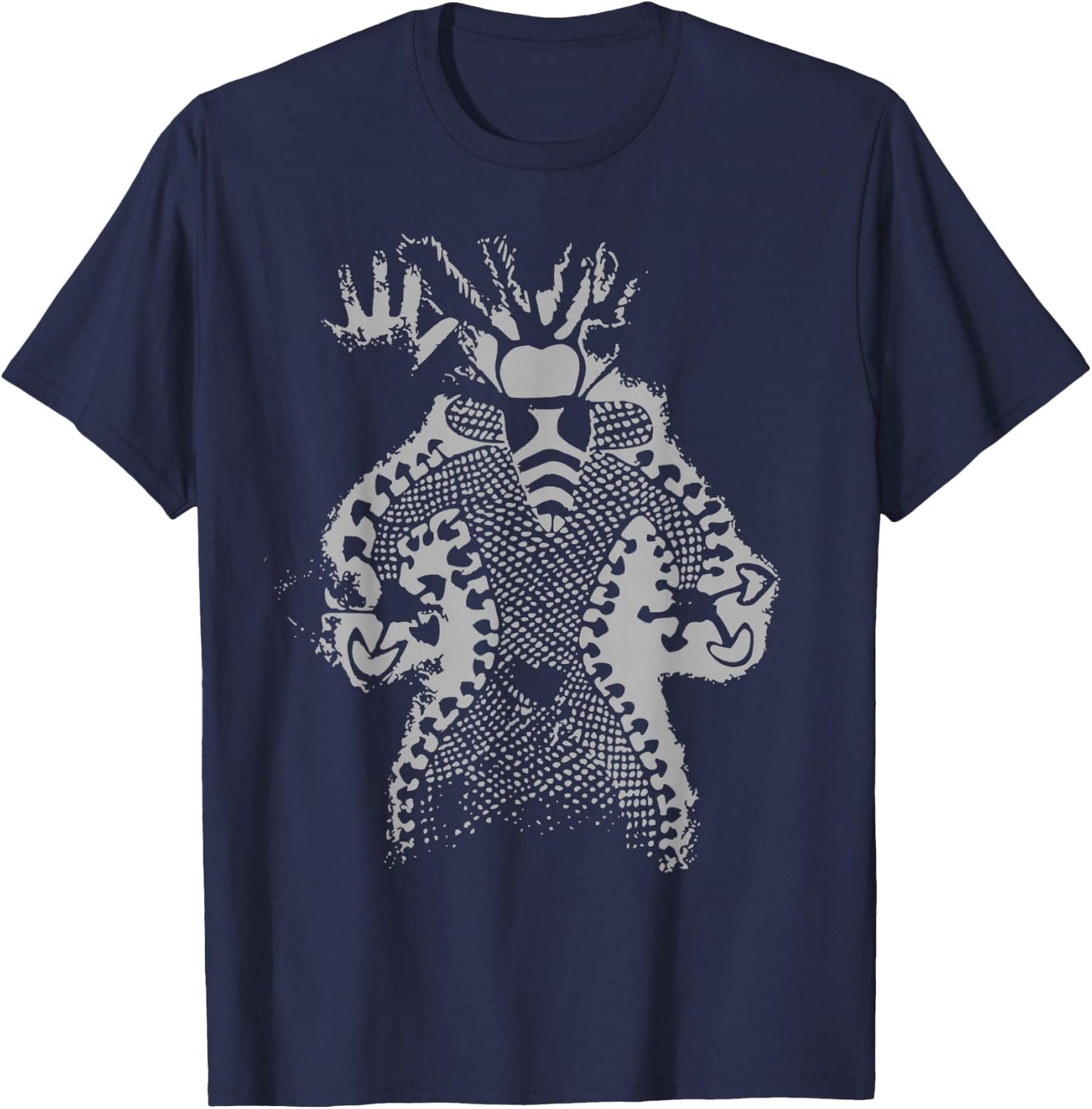 Mushroom Shaman Man 11000 Year Old Tassili Cave Art T-Shirt - T-Shirt | Navy