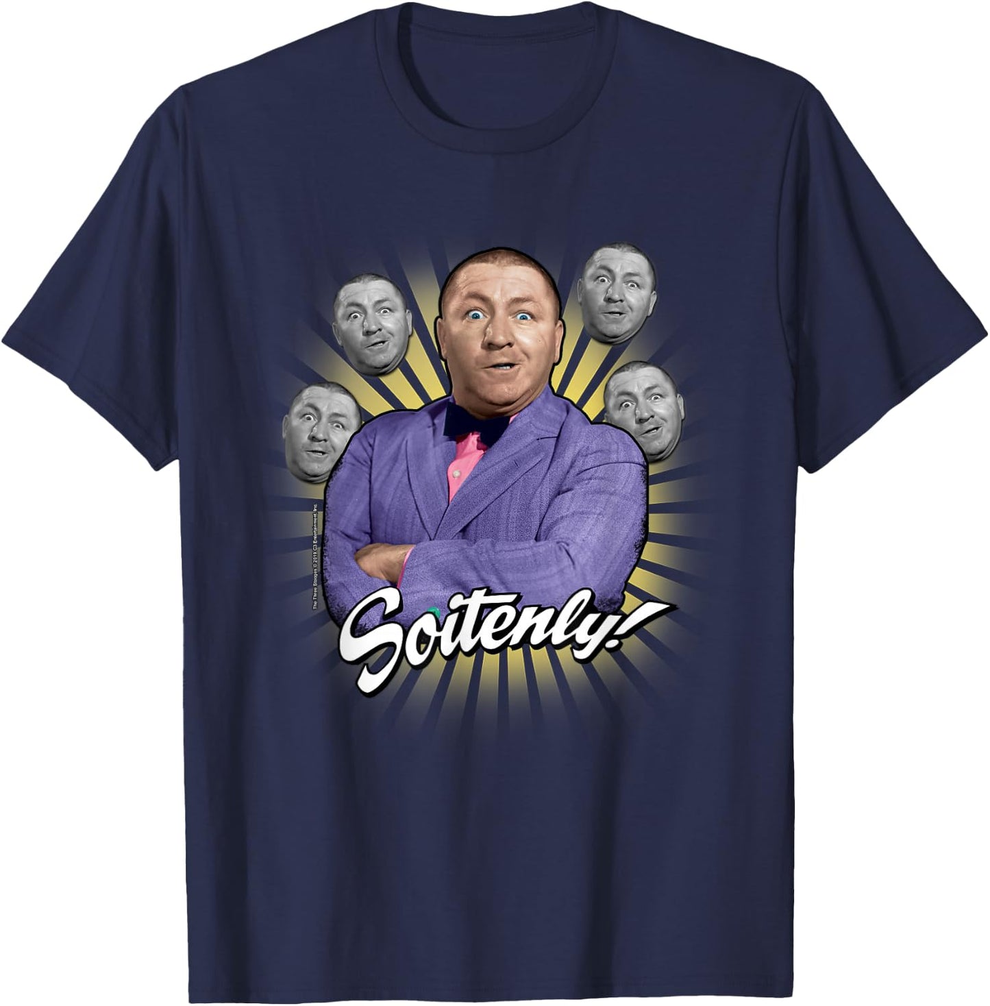 TTS- The Three Stooges Curly: Soitenly! T-Shirt - T-Shirt | Navy