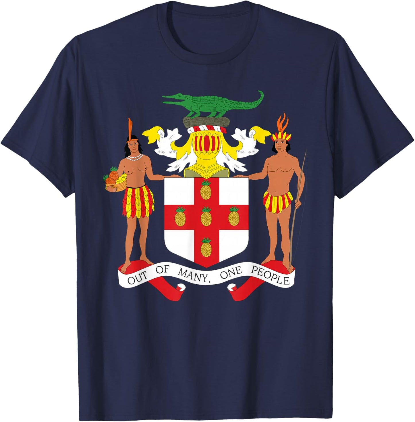 Jamaican Coat of Arms T Shirt, Coat of Arms of Jamaica Shirt T-Shirt - T-Shirt | Navy