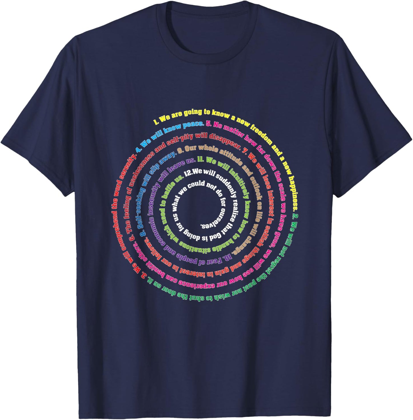 AA 12 Step Recovery T Shirt Definition Of Insanity T-Shirt - T-Shirt | Navy