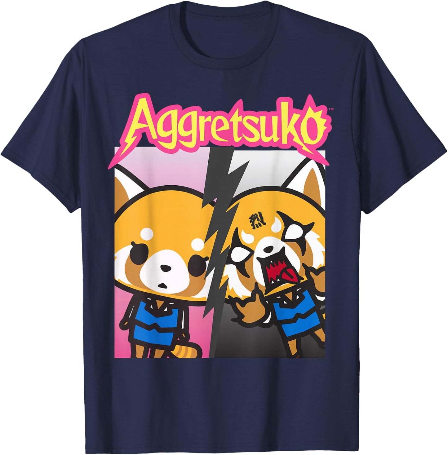 Aggretsuko Split Personality Shirt T-Shirt - T-Shirt | Navy