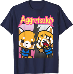 Aggretsuko Split Personality Shirt T-Shirt - T-Shirt | Navy