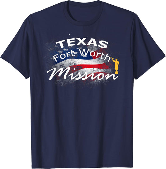 Texas Fort Worth Mormon LDS Mission Missionary Gift T-Shirt - T-Shirt | Navy